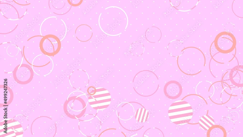 ポップ 背景 丸 水玉 カラフル 春 ピンク [ループ対応] [別Verあり]