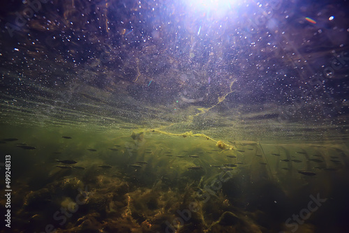 abstract underwater background in the lake, clean freshwater © kichigin19