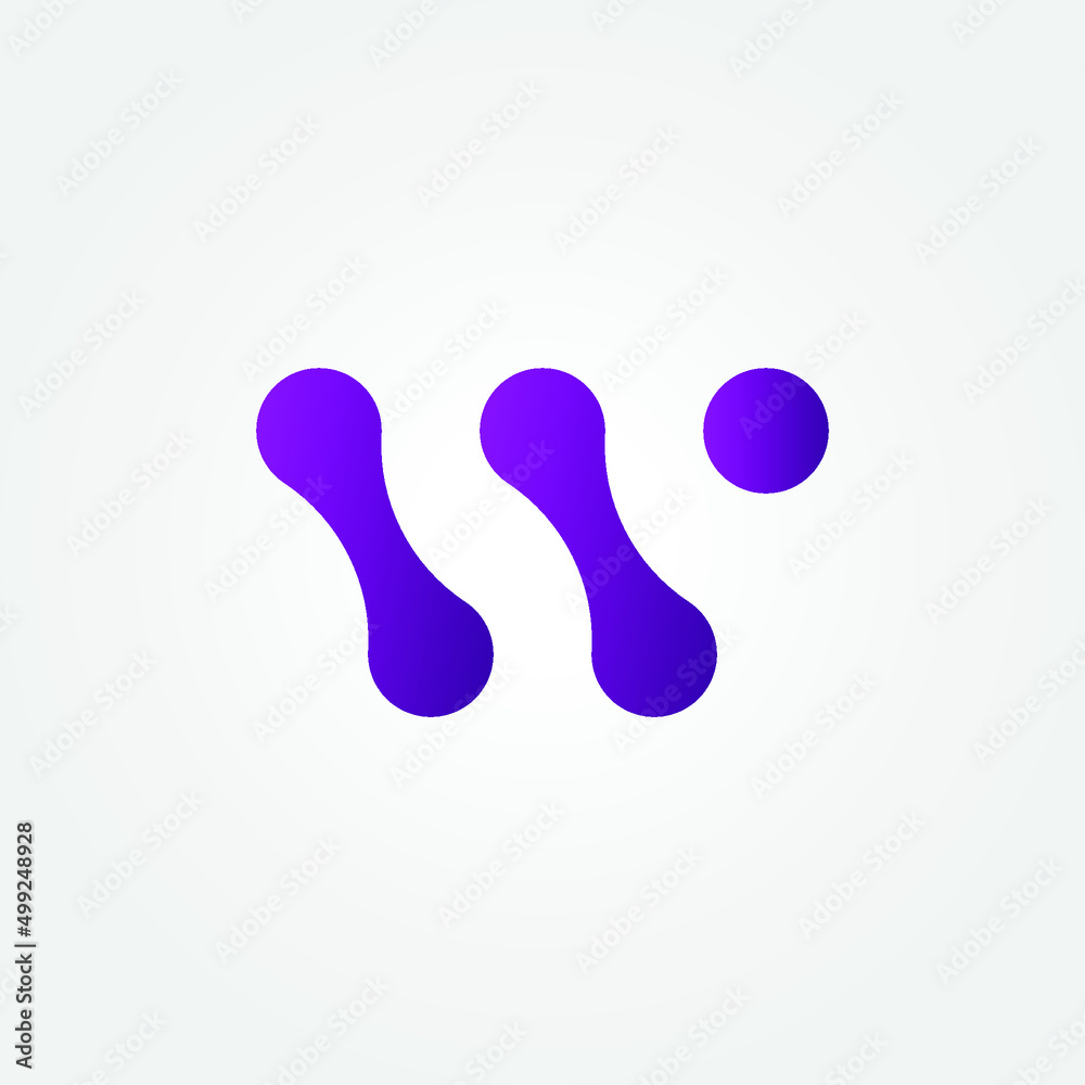 w letter technology business company logo w letter technology business company logo
