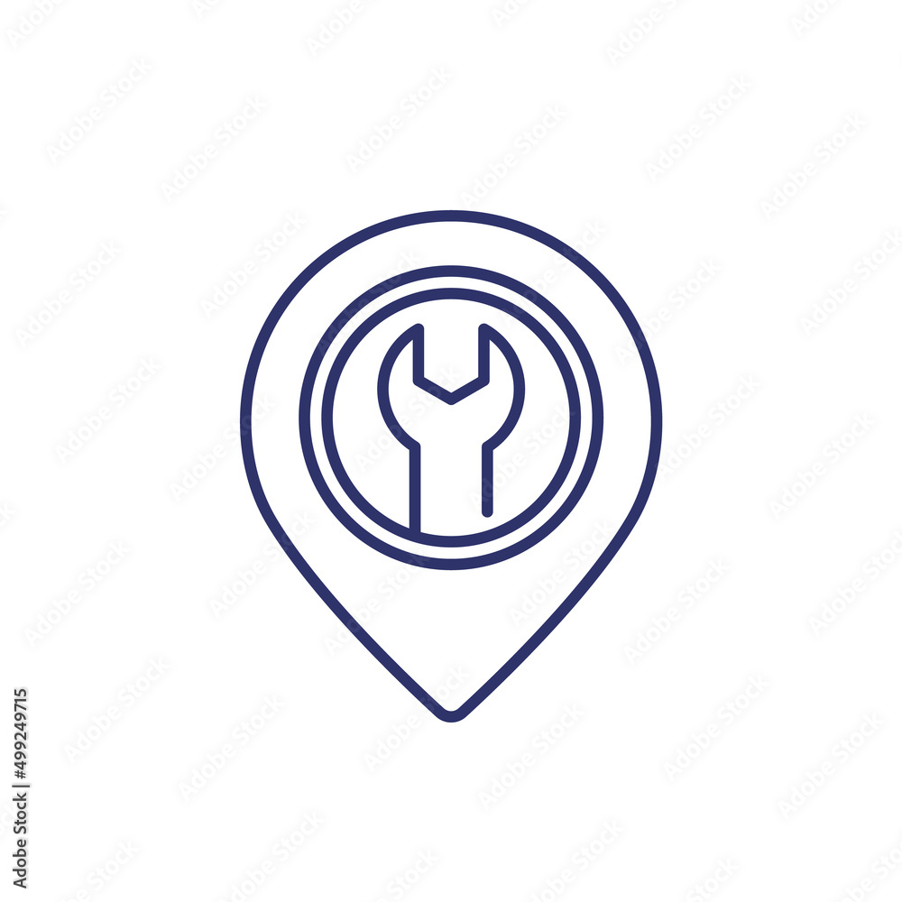 repair place icon, line vector repair place icon, line vector