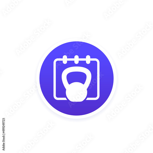 training schedule icon with a kettlebell