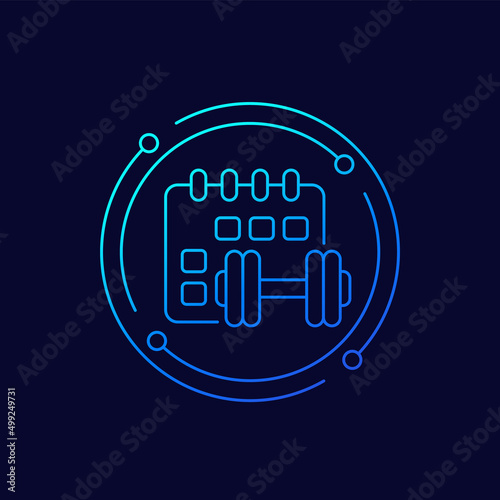 training schedule icon, linear design