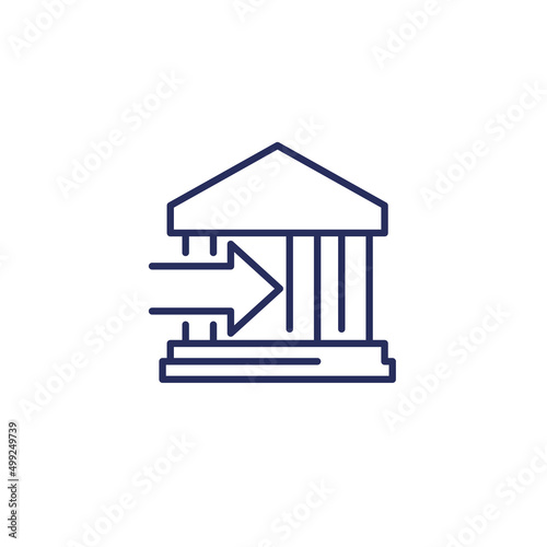 send to bank line icon