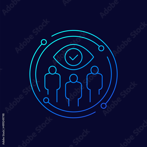 monitoring group icon, linear design