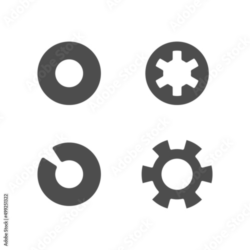 Set glyph icons of washers