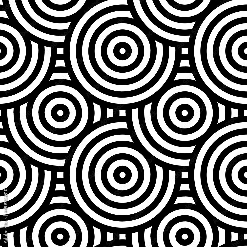 Beautiful abstract background with black and white circles. Place for text, trend content.