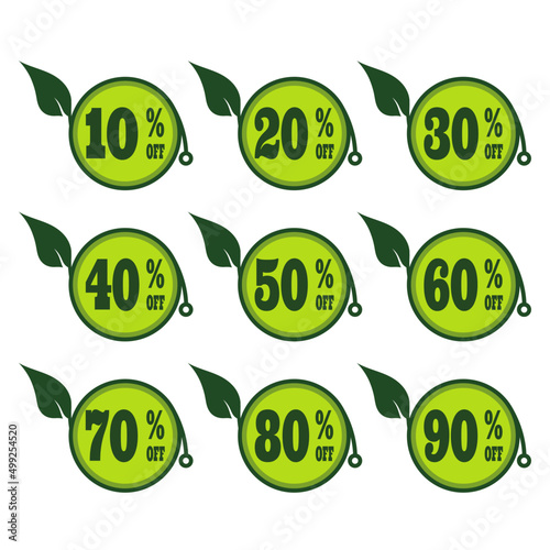 Sticker Discount, Label Promotion, Price Badge Percent Vector Illustration