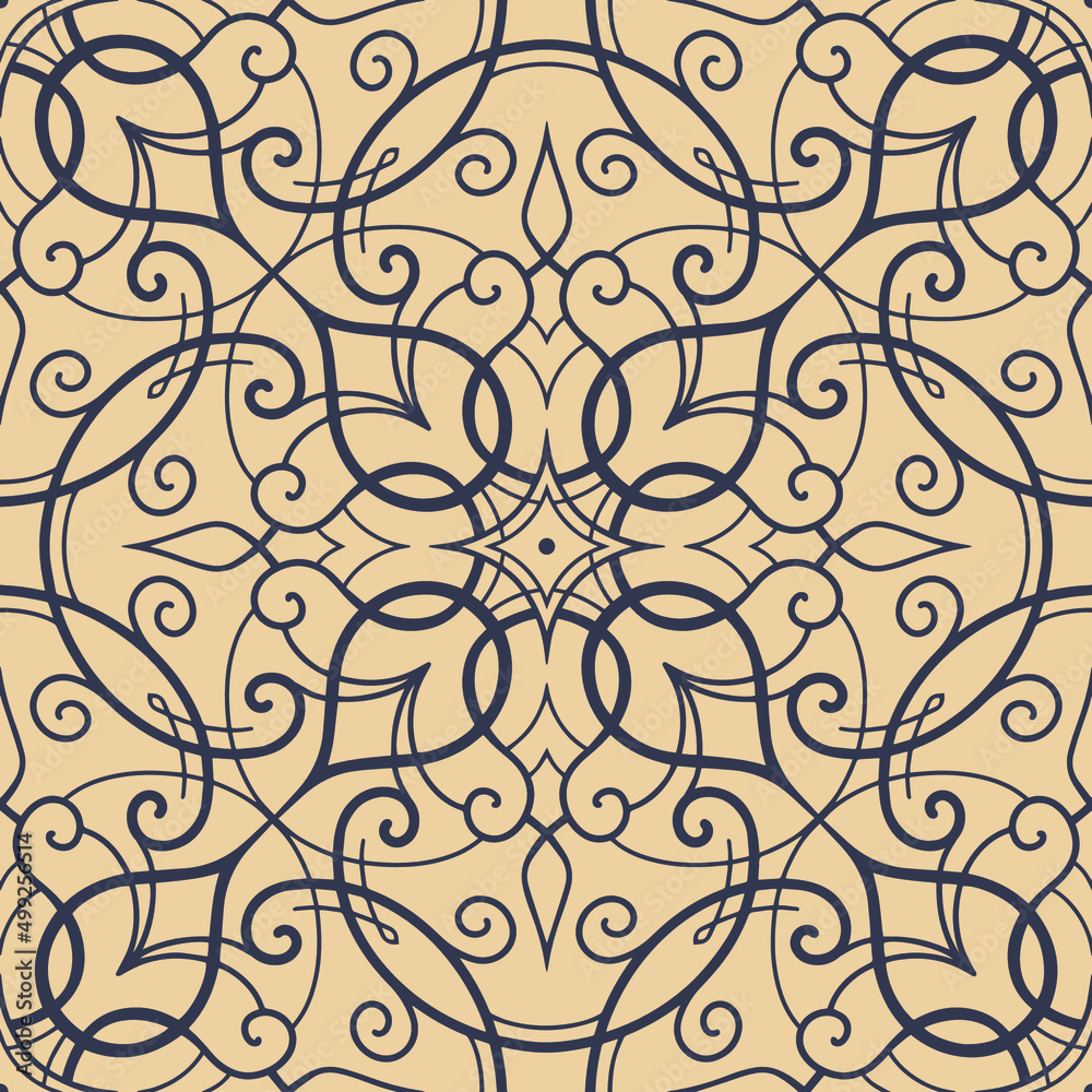 Lacy ornamental pattern. Seamless decorative element. Vector illustration. Lacy ornamental pattern. Seamless decorative element. Vector illustration.