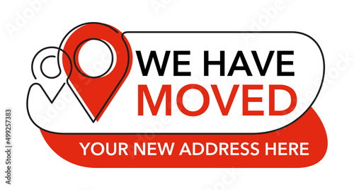We Have Moved - sticker for relocation of address