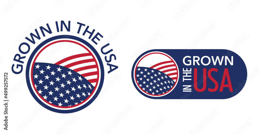Grown in the USA sticker for agricultural products Grown in the USA sticker for agricultural products