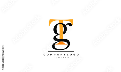 Alphabet letters Initials logo TG.