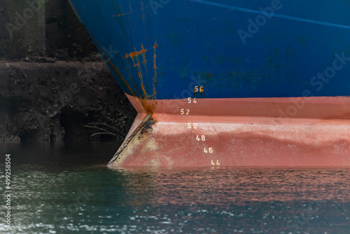 Old Boat keel closeup photo