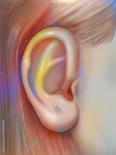 Фотография Auriculotherapy: ear and evidence of its resemblance to a fetus.