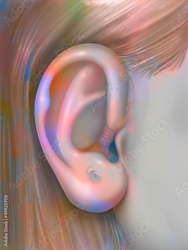 Принти на полотні Auriculotherapy: ear and evidence of its resemblance to a fetus.