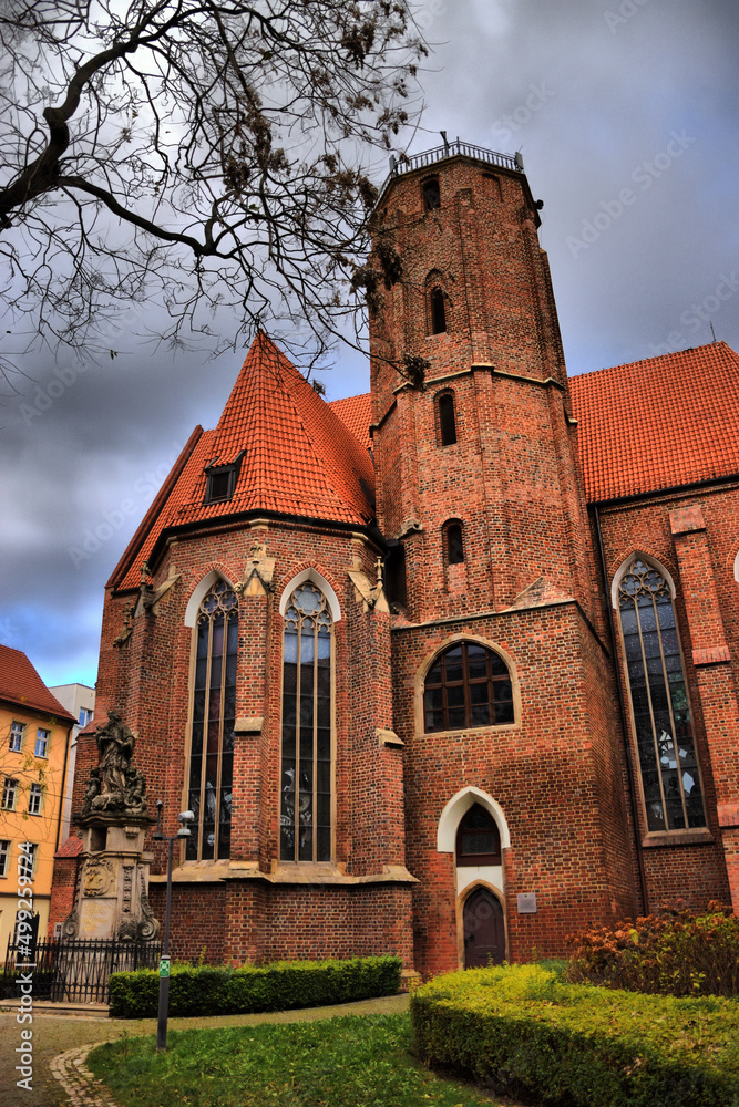 Obraz premium Views of the different tourist places in Wroclaw (Breslau, Wroclaw), Poland. Church