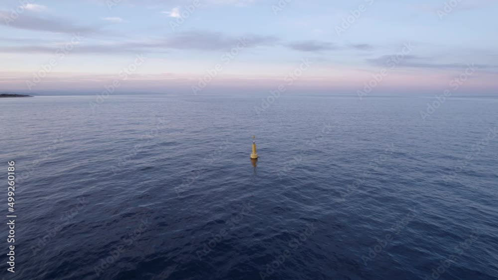 Overview buoy at sea on the horizon Overview buoy at sea on the horizon
