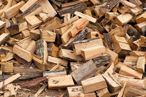 Hardwood pile ready to be used as firewood