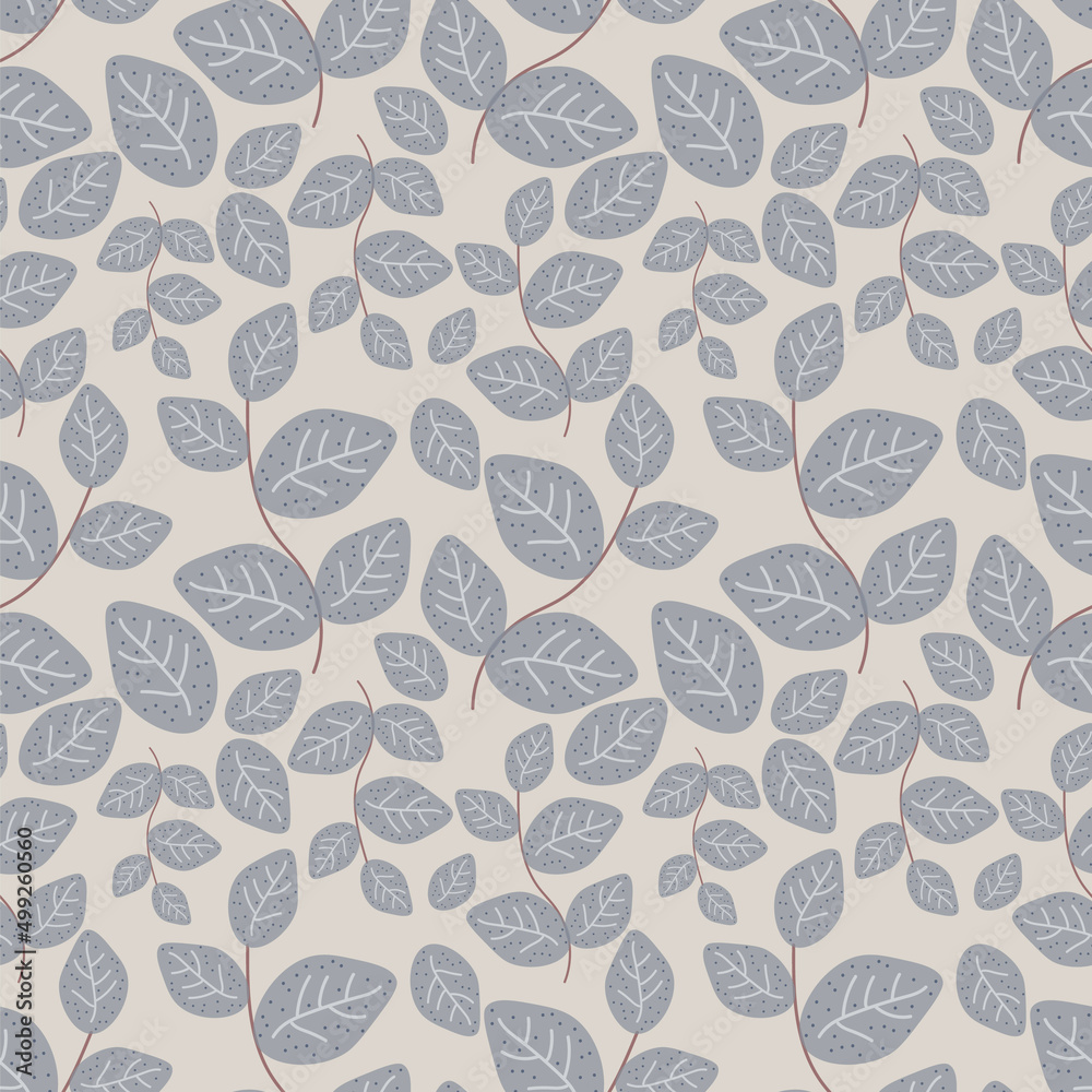 Leafs vector ilustration seamless patern.Great for textile,fabric,wrapping paper,and any print.