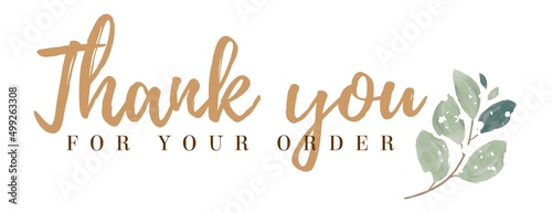 vector thank you for your order handwritten inscription. hand drawn lettering. Thank you calligraphy. Thank you card. Vector illustration.