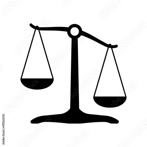 Scales of justice flat icon. Vector illustration