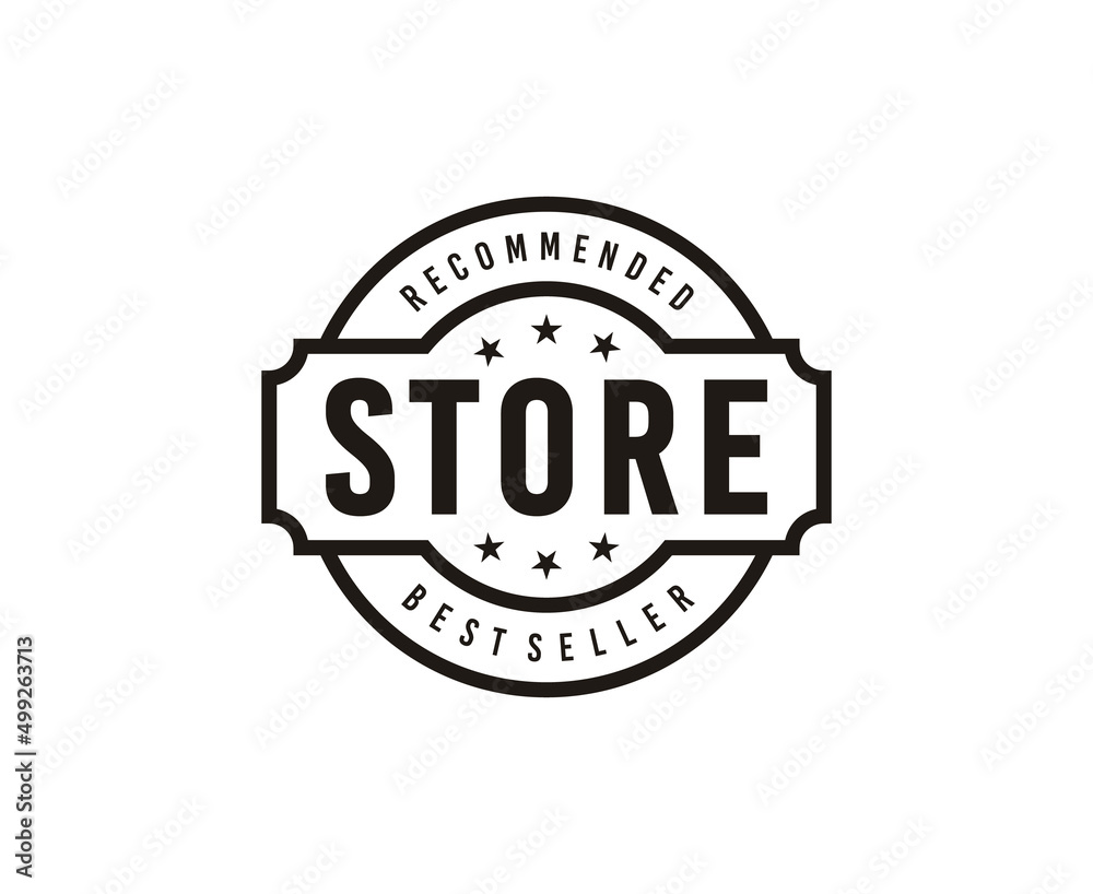 Fototapeta premium Minimalist Vintage Stamp Label Badge Circular Round Logo design template