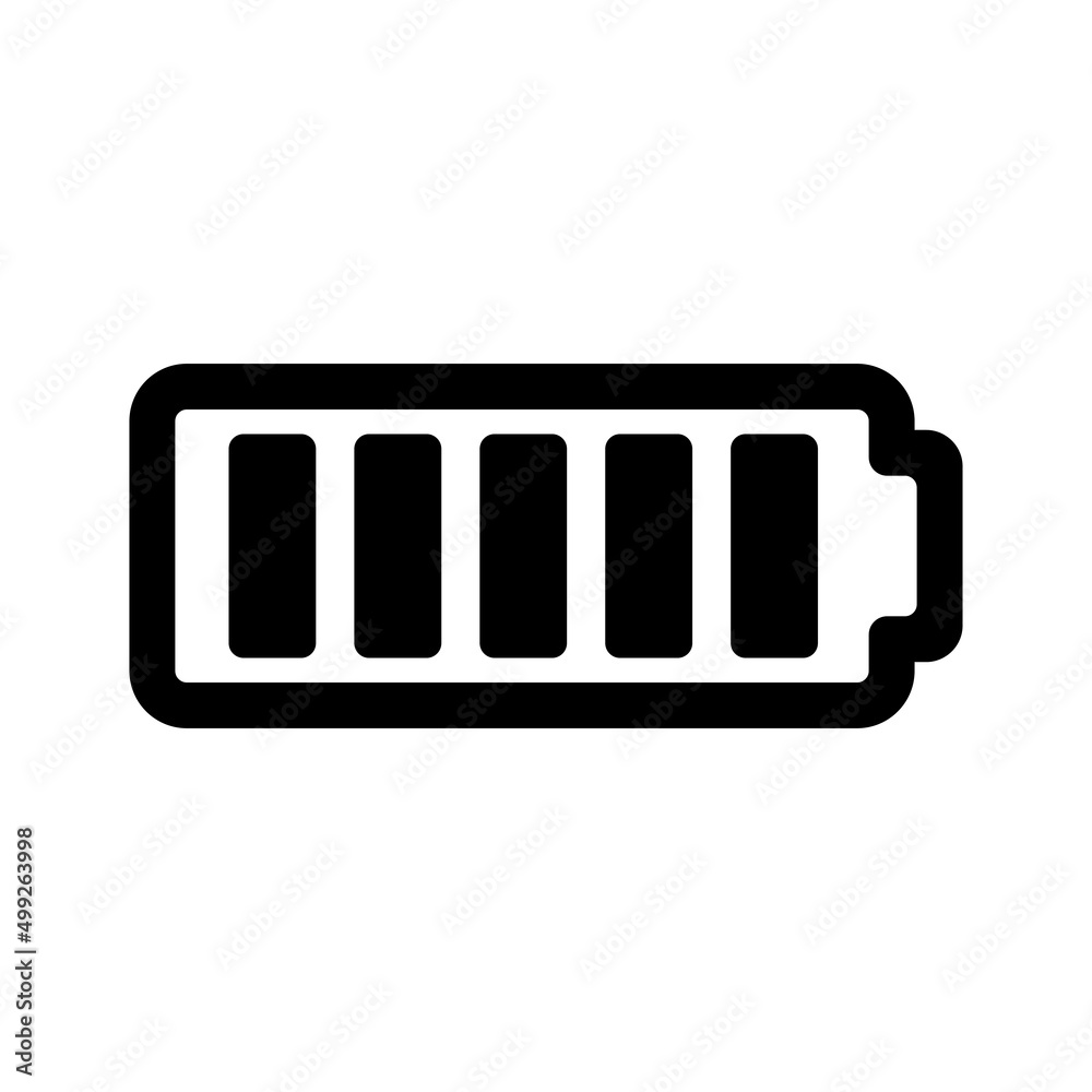 Full battery vector icon on white background Full battery vector icon on white background
