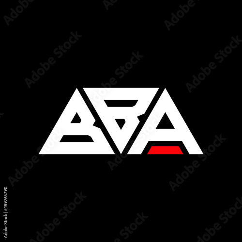BBA triangle letter logo design with triangle shape. BBA triangle logo design monogram. BBA triangle vector logo template with red color. BBA triangular logo Simple, Elegant, and Luxurious Logo...