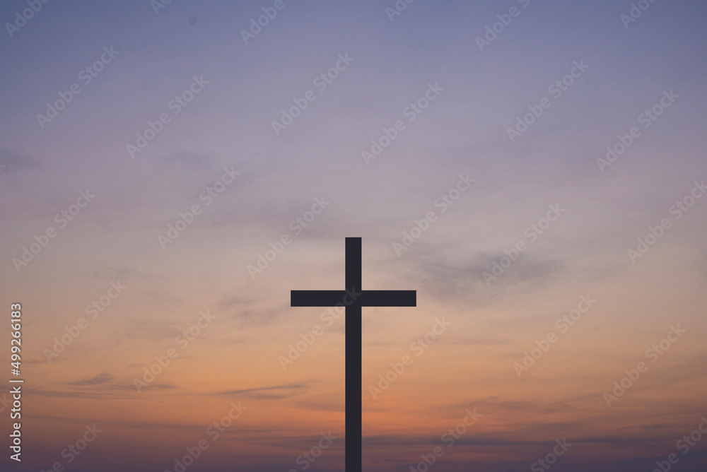 The Cross at the sky background