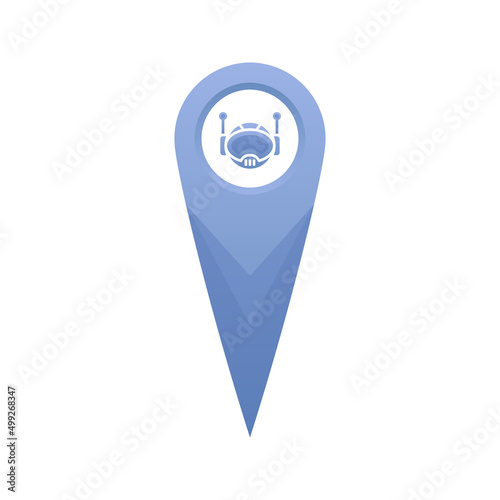 robot location gradient logo design template icon