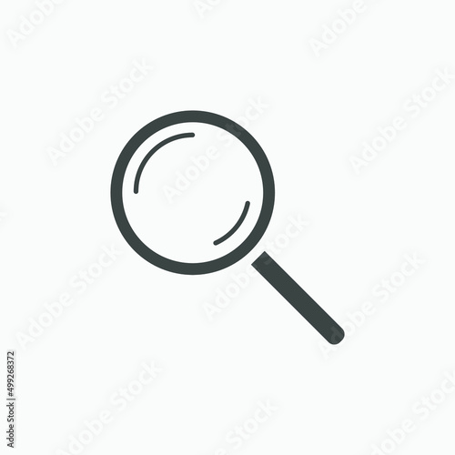 Magnifying glass icon vector symbol isolated. magnifier, glass, lens, find, search, loupe, zoom symbol