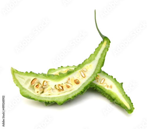 Bitter melon on white background photo