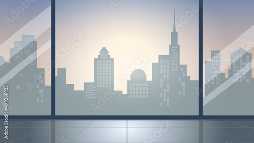 Wallpaper Mural Dusk View from building Window Illustration. Torontodigital.ca