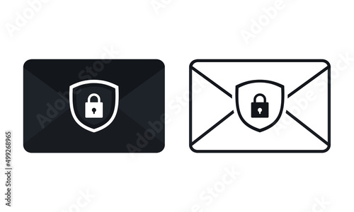 Email lock shield. Email security. Vector illustration