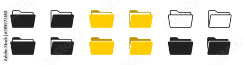 File folder icon set. Design for app, logo etc. Vector EPS 10 photo