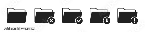 File folder icon set. Design for app, logo etc. Vector EPS 10