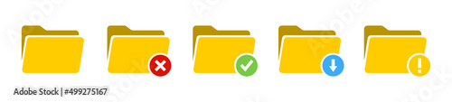 File folder icon set. Design for app, logo etc. Vector EPS 10