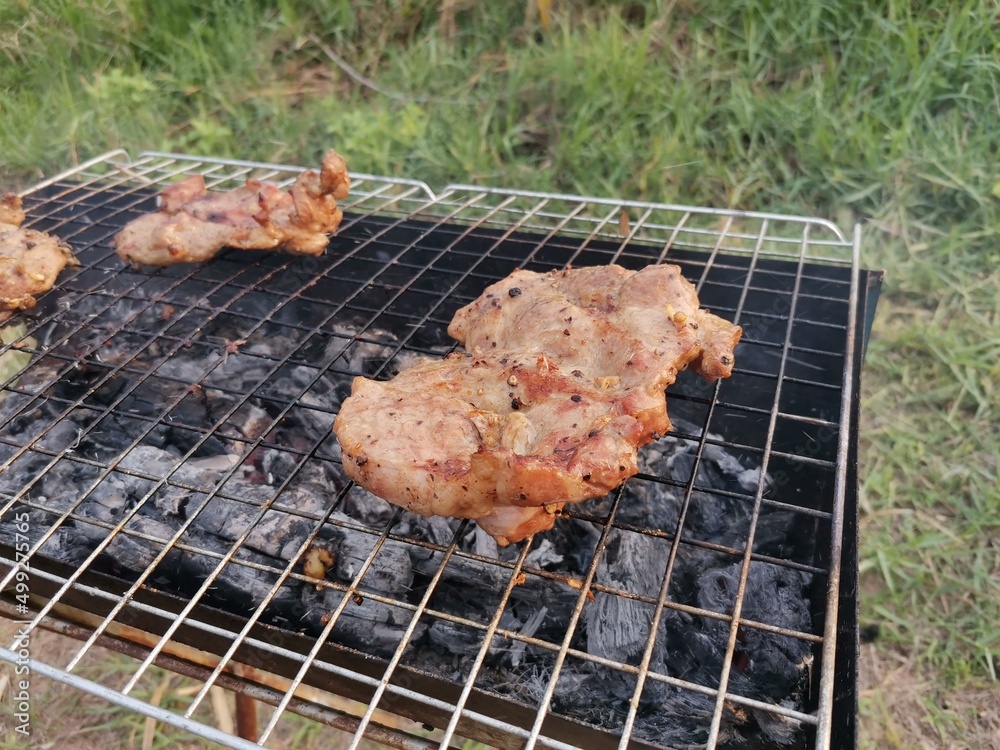 Grilled Pork on the Charcoal