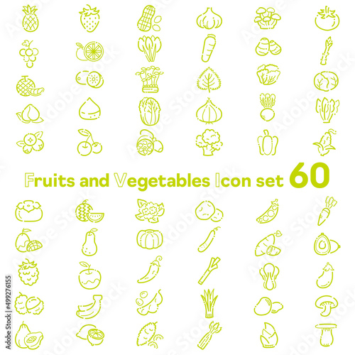 野菜とフルーツのアイコンセット60
