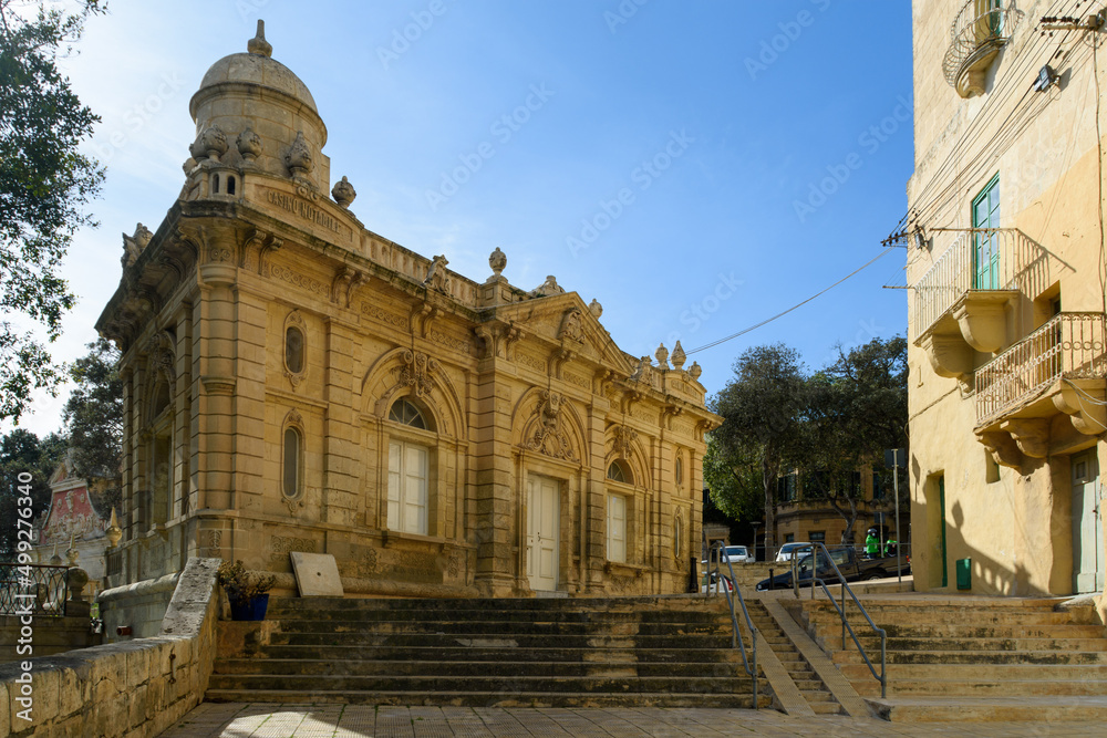 The Casino Notabile, a former clubhouse built around 1887 outside the walls of Mdina, Malta.