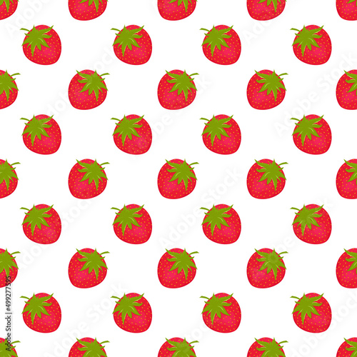 Strawberries on a white background. Seamless pattern.