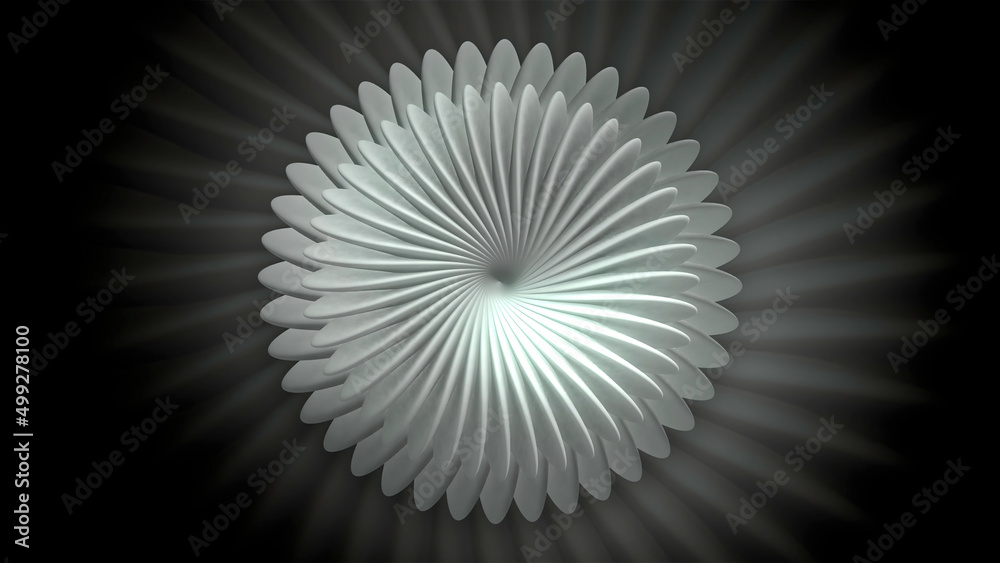 A gray spiral. Motion. Gray circles with sharp edges in the form of a spiral in the abstract style.