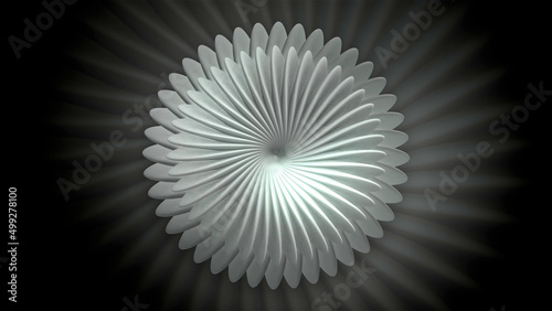 A gray spiral. Motion. Gray circles with sharp edges in the form of a spiral in the abstract style.