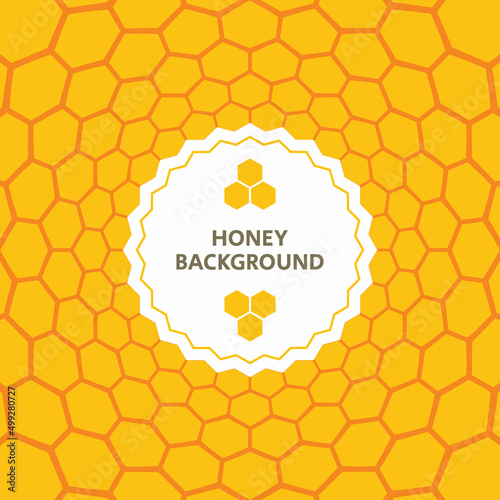 Abstract banner, card template with a honeycomb pattern. Vector illustration.