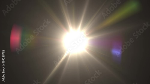 The appearance of light, the sun, dawn. Smooth appearance of light on a black background. Light in 4k resolution.