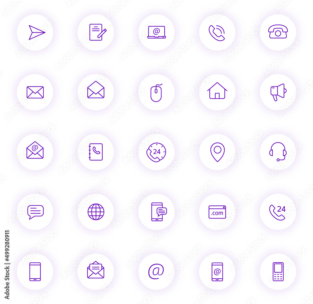 contact us purple color outline icons on light round buttons with purple shadow. contact us icon set for web, mobile apps, ui design and print contact us purple color outline icons on light round buttons with purple shadow. contact us icon set for web, mobile apps, ui design and print