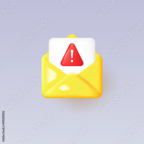 3d spam message icon isolated on gray background. photo