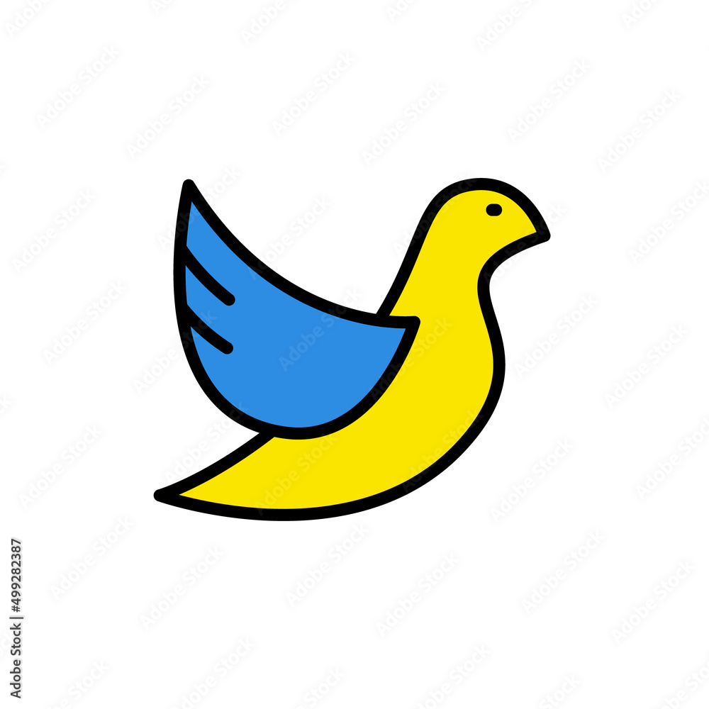 peace for Ukraine. pigeon blue and yellow outline filled icon. i stand with Ukraine. pray for Ukraine. stop war in Ukraine peace for Ukraine. pigeon blue and yellow outline filled icon. i stand with Ukraine. pray for Ukraine. stop war in Ukraine