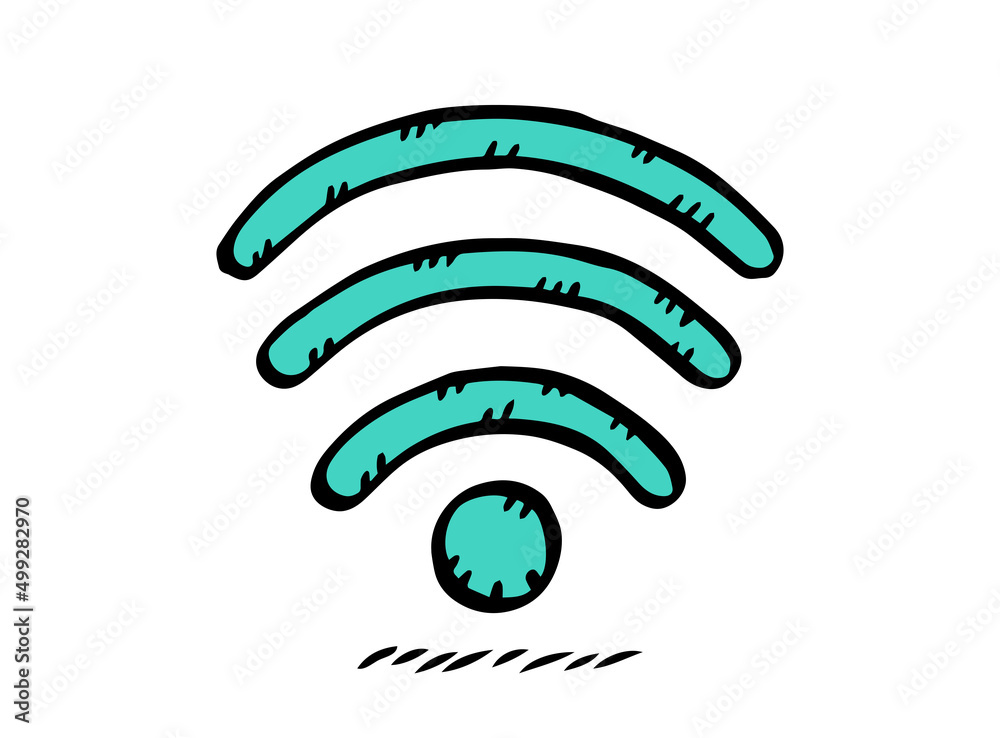Doodle illustration of wifi icon. Hand drawn vector. Doodle illustration of wifi icon. Hand drawn vector.