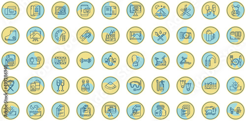 hobbies and free time icon set
