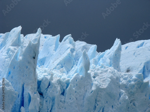 Blue big ice of Perito Moreno glacier in Patagonia Argentina near El Calafate. High quality photo